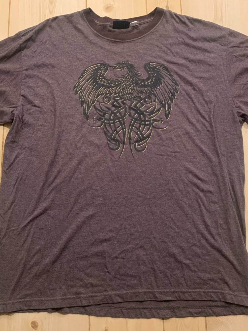 Vintage Y2K Route 66 Tribal Phoenix Eagle Grunge Punk Skater Ringer T-Shirt 3XL